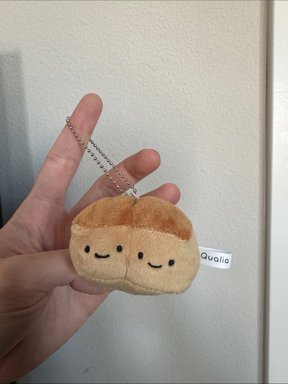 Japan Brown Hawaiian Bread Bun Plush Keychain - Light Brown